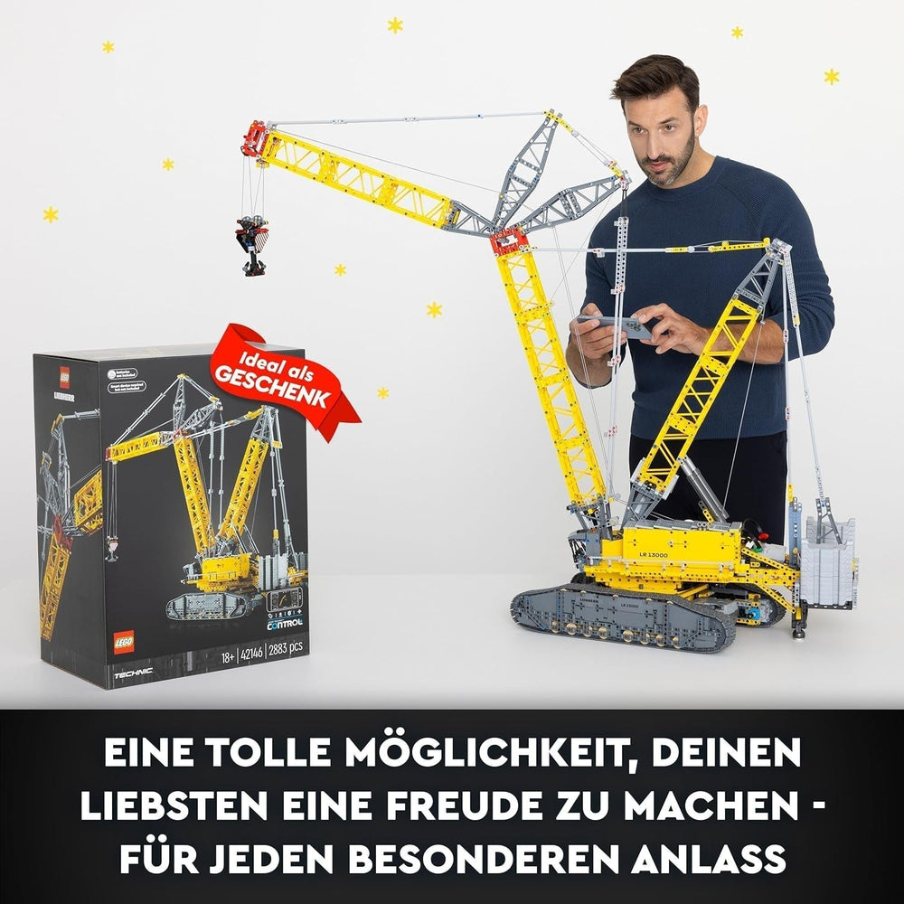 LEGO Technic Liebherr LR 13000 Crawler Crane Set, Build the Best Remote Controlled Construction Vehicle Model with Control+ App, Crane with Winch System and Lifting Arm, Large Model Kit for Adults 42146 Besuche Den LEGO-Store Building Sets