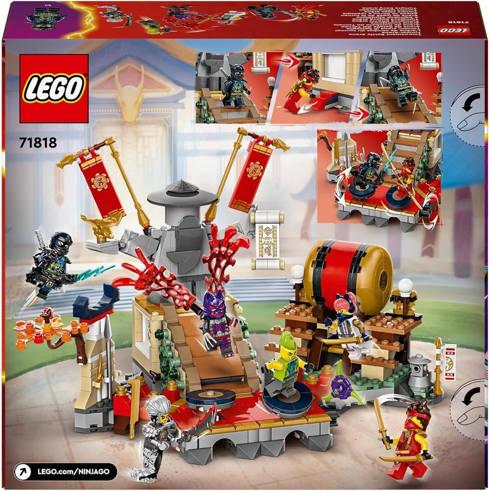 Jucărie LEGO NINJAGO Tournament Arena Adventure pentru copii, set de joacă Ninja cu 6 minifigurine, set de construcție de colecție, cadou de ziua de naștere pentru băieți și fete de la 7 ani 71818 Seturi de constructie Besuche den LEGO-Store
