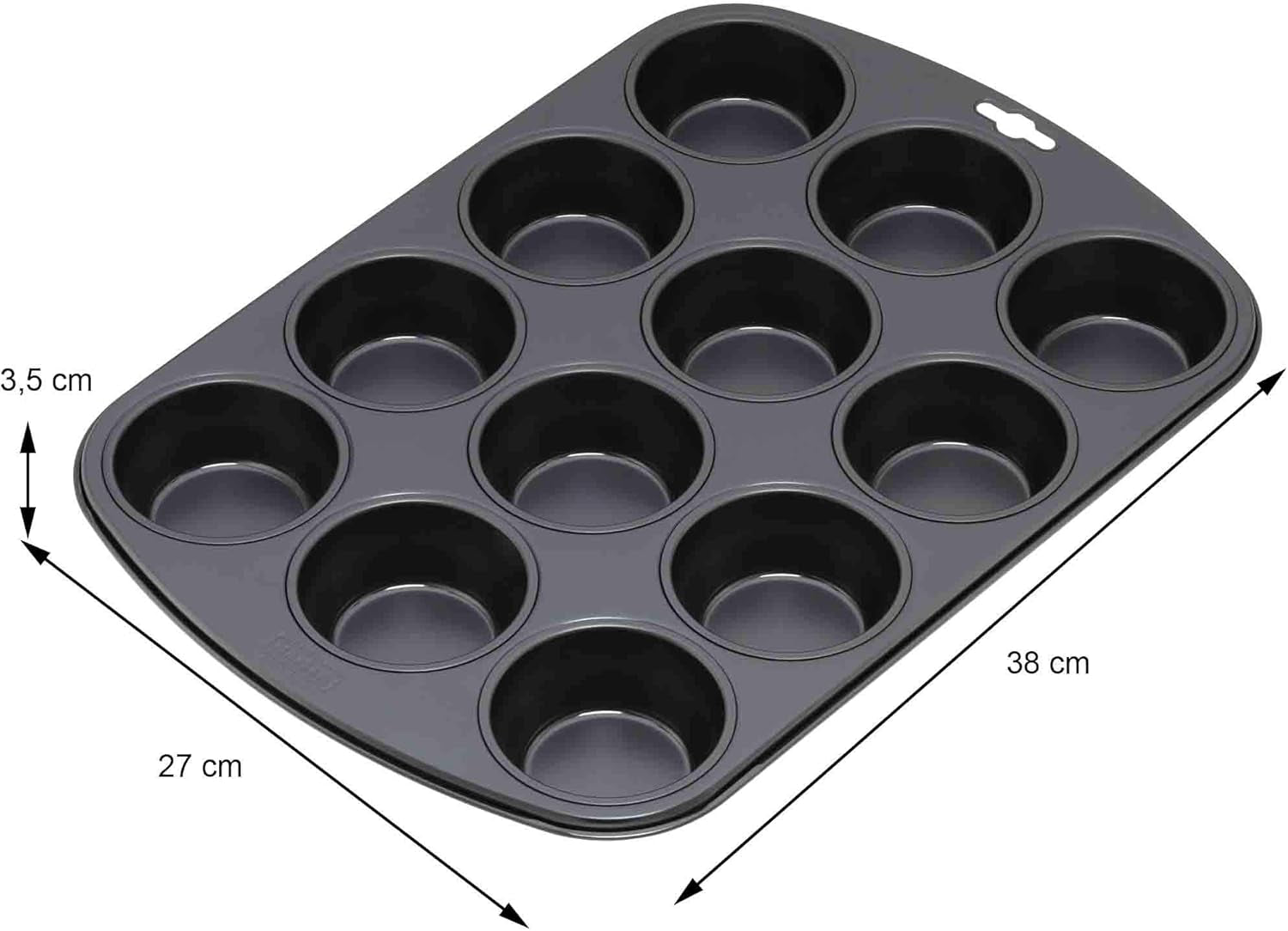 Original Kaiser Inspiration Muffinform-Set 2-Teilig, Muffinblech Mit Xmas Papierbackförmchen Für 12 Muffins, 38 X 27 Cm, Cupcake Form Antihaftbeschichte, Schwarz Molds and baking trays Naty Shop