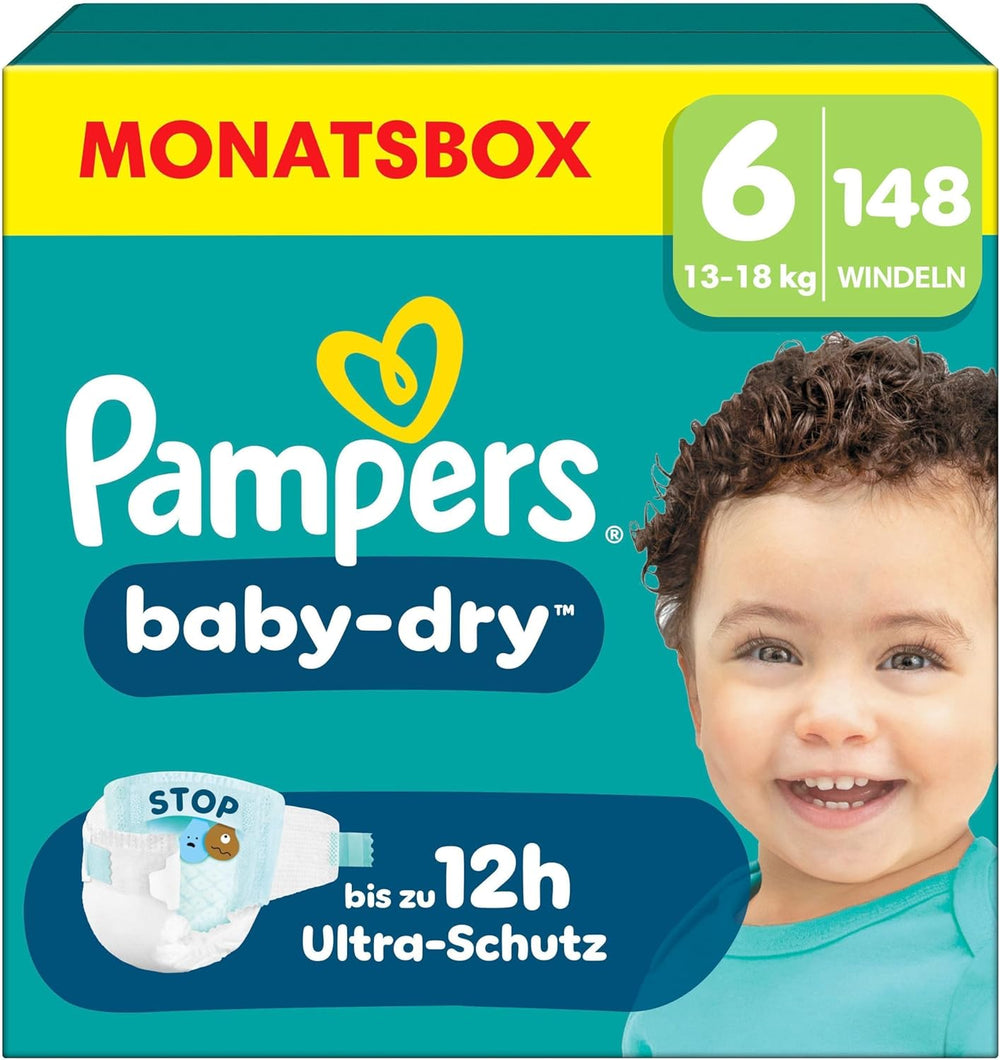 Pampers Baby-Dry Diapers Size 5, 174 Diapers, 11kg - 16kg, Up to 100% Leakage Protection and All Night Comfort