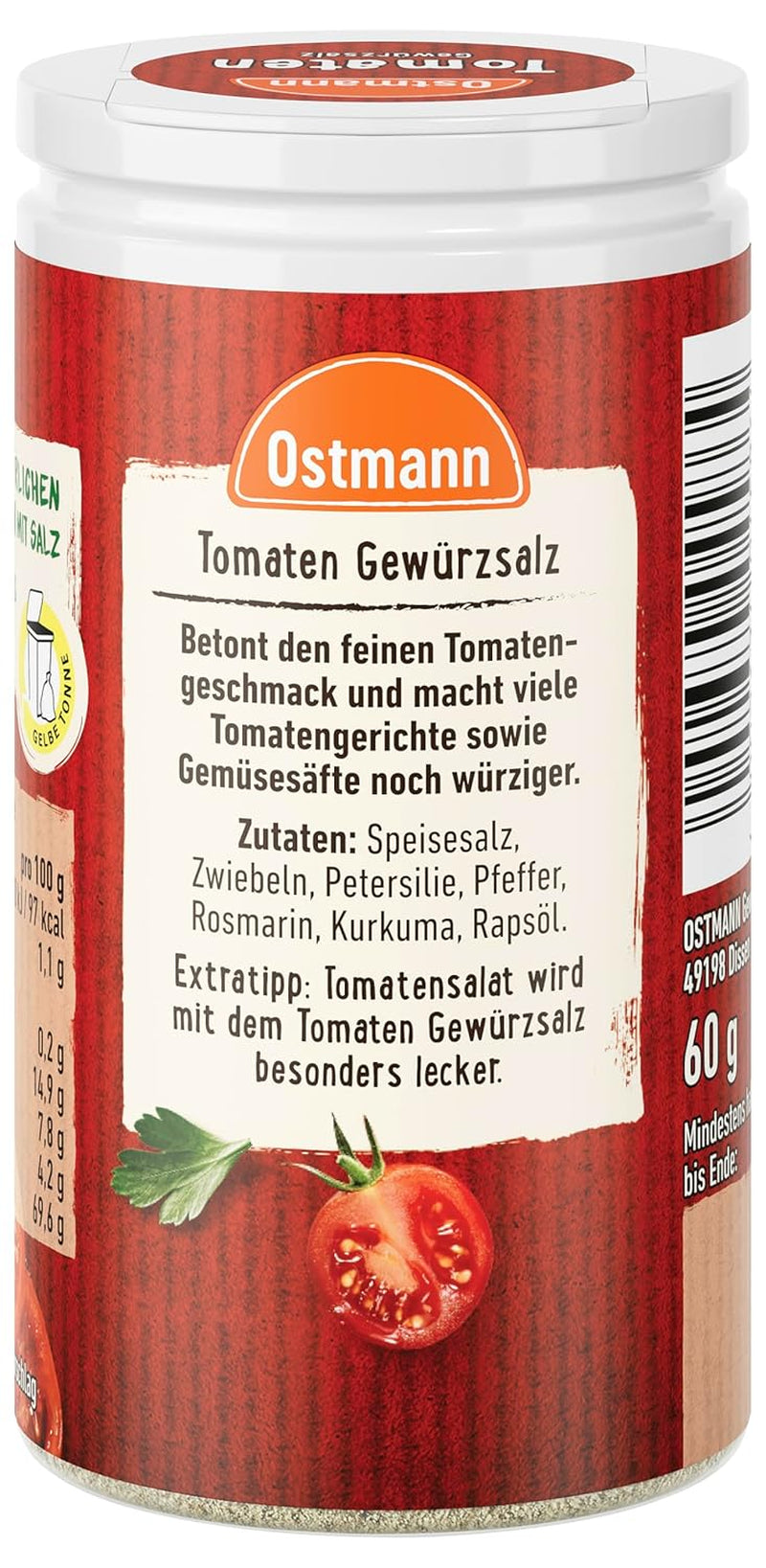 Ostmann Gewürze - Tomato Gewürzsalz | Perfect for seasoning tomato salad and bruschetta 60 g in Der Streudose