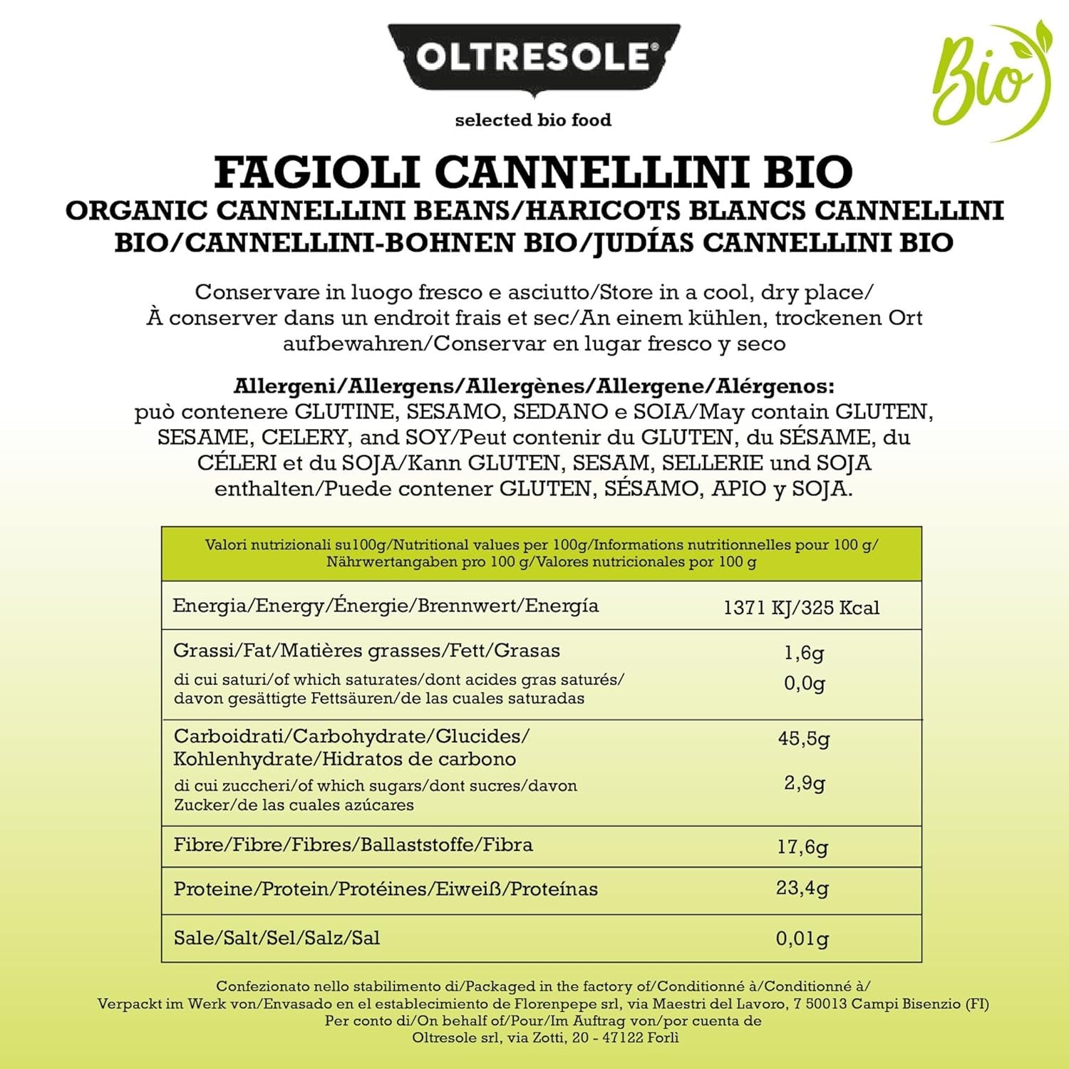 Organic Cannellini Beans, 5kg, Organic Dried Legumes from Controlled Crops, Rich in Fibre, Vitamins and Minerals, Ideal for Soups and Salads, Economy Package