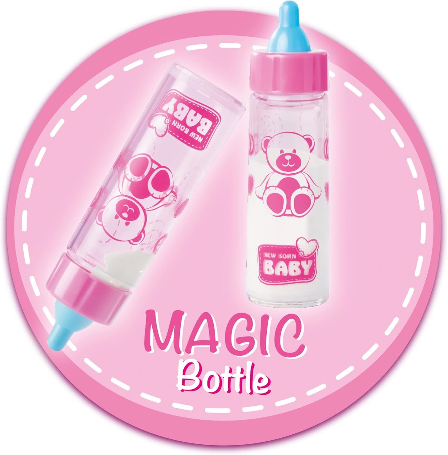 Simba 105562487 - Set de alăptare pentru nou-născuți, suzetă, scutec și biberon cu conținut care dispare, pentru păpuși de 38-43 cm