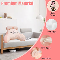 Pernă de citit, pernă de pat, pernă de spate extra mare pentru adulți 70x50cm pentru citit cu rolă detașabilă pentru gât și braț de susținere, pernă de citit confortabilă pentru pat și canapea (roz, extra mare)