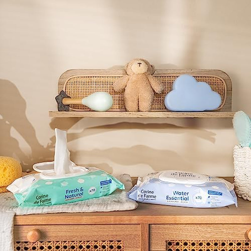 - Change Water Essential baby wipes x70 - Plant fiber toiletry product - 99% ultrapurified water - Hygiene from birth - Resealable lid