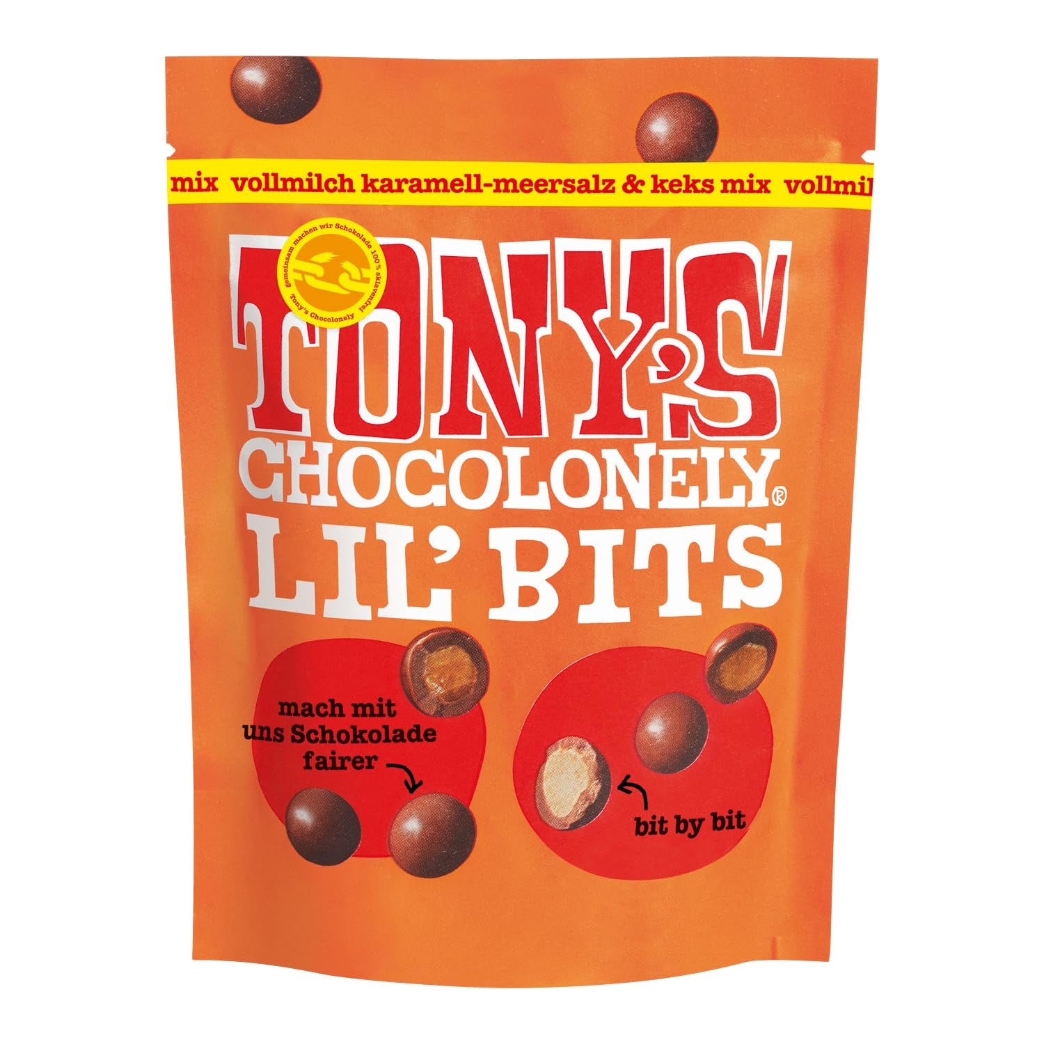 Lil'Bits, whole milk caramel sea salt and cookie mix, 120 grams Naty Shop Chocolate Candies