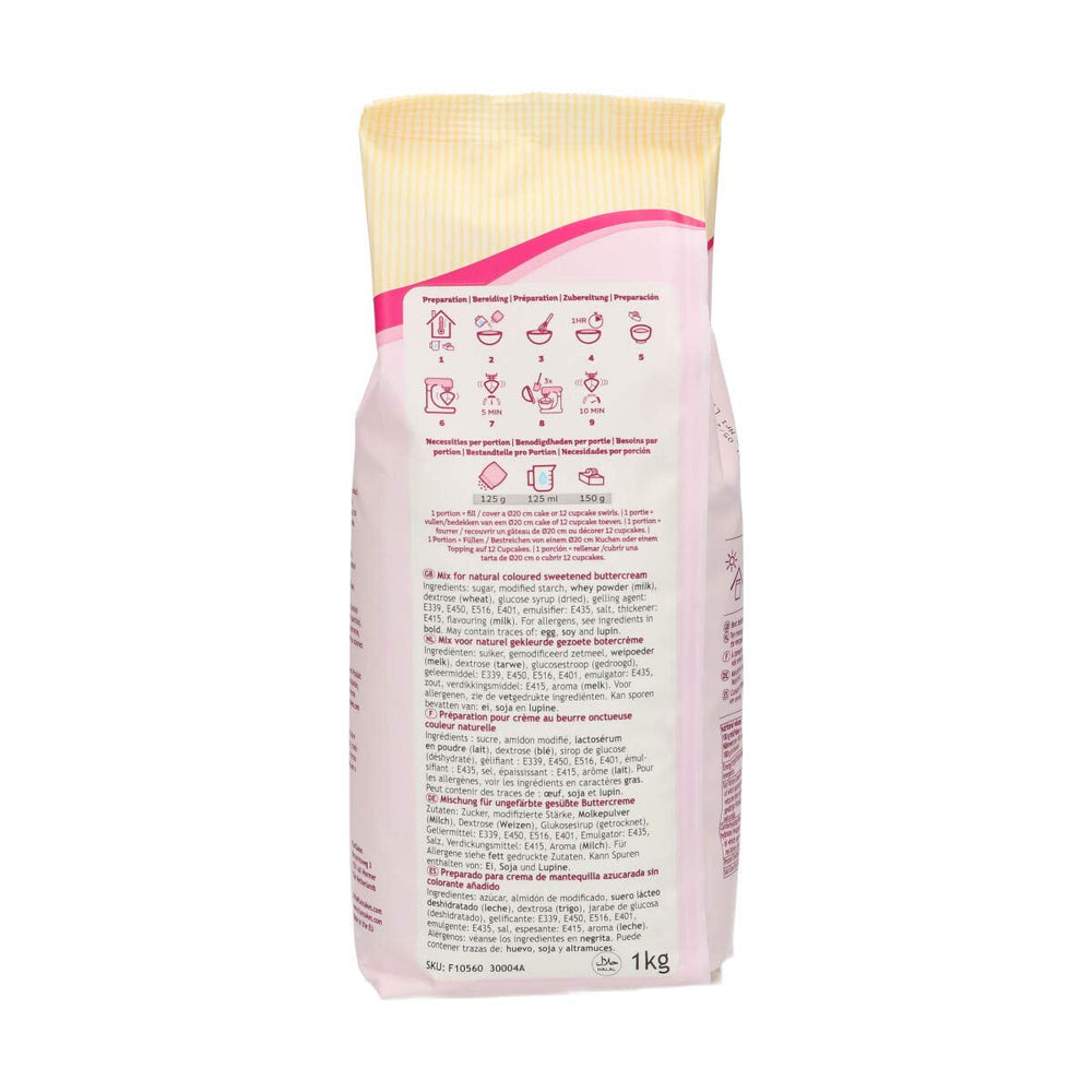 Funcakes Mix Für Buttercreme: Einfach Zu Berübenen, Cremig, Perfekt Zum Dekorieren, Abdecken Und Füllen Von Kuchen, Belag Auf Cupcakes, Halal., 1 Kg Mix for baking and cooking Naty Shop