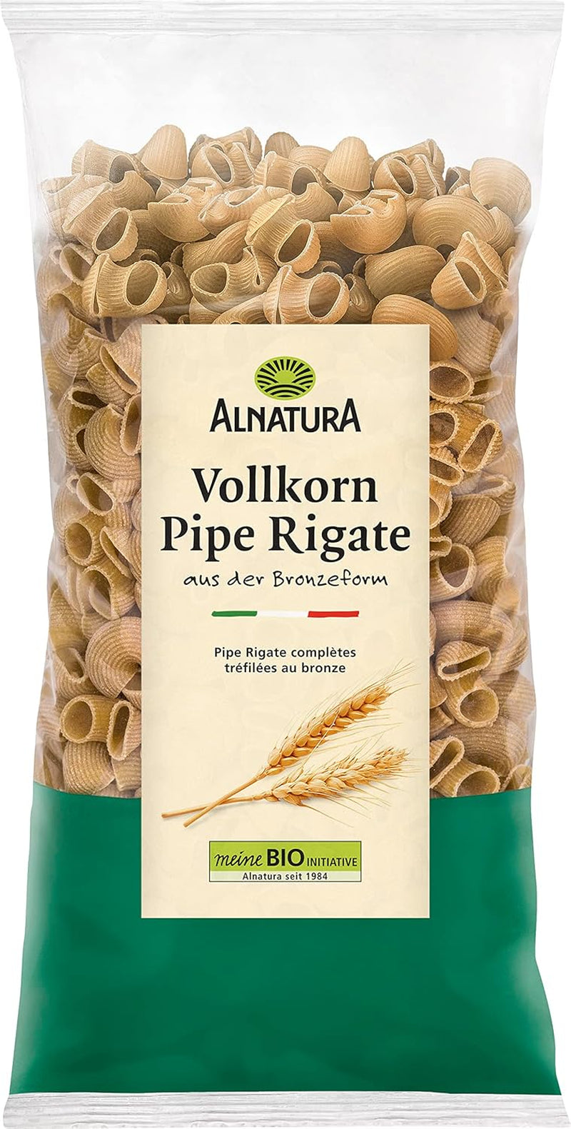 Pipe Rigate organic wholemeal pasta, vegan, 500 g