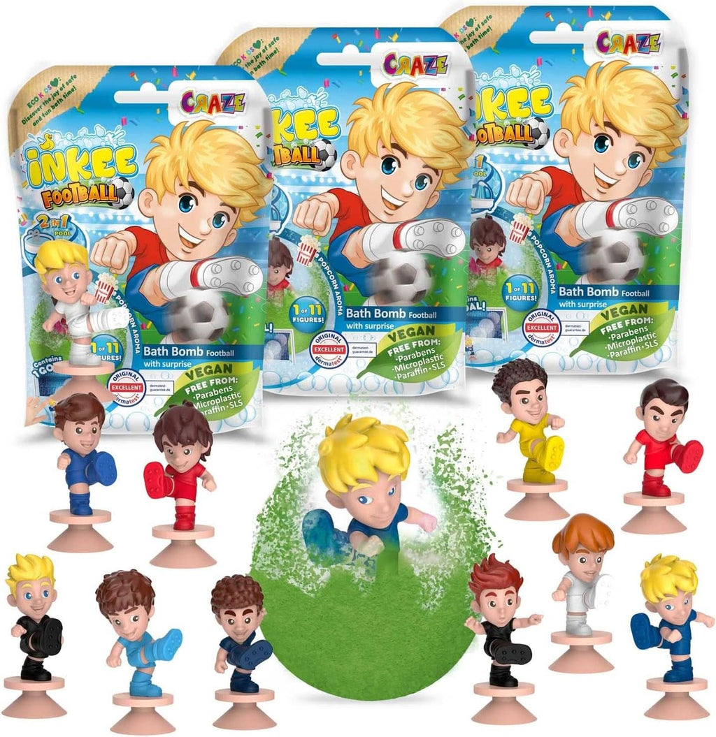 INKEE SURPRISE DINO, bombă de baie în formă de oucu figuri de dinozaur si surprize, 100 grame Duș și baie Naty Shop 3 x Fotbal