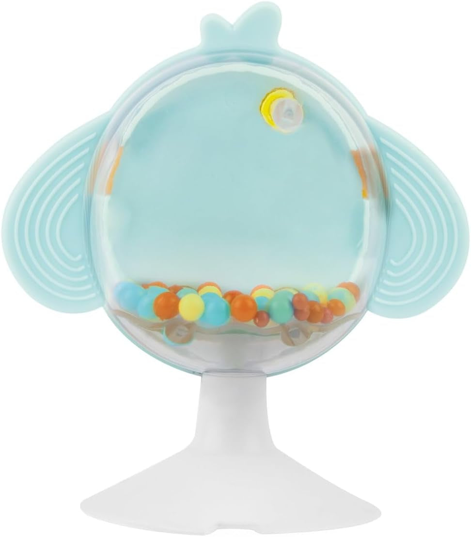 Chicco meal gift set Dou Dou, set format din bavetă, jucărie pentru scaun înalt cu ventuză în formă de pui drăguț, cu două zornăitoare colorate, ușor de prins de la 6 luni Jucarii Bebe Naty Shop