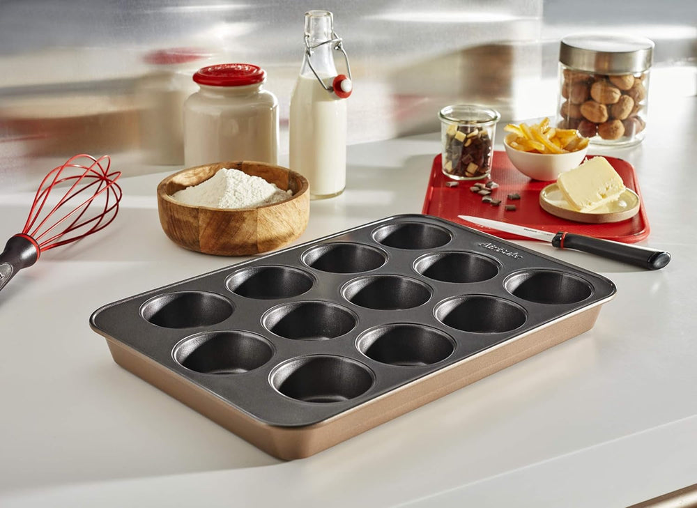Tefal Airbake J2555014 Muffinform, Antihaftbeschichtung, Karbonstahl, Braun, 29 X 41 Cm Molds and trays for baking Naty Shop