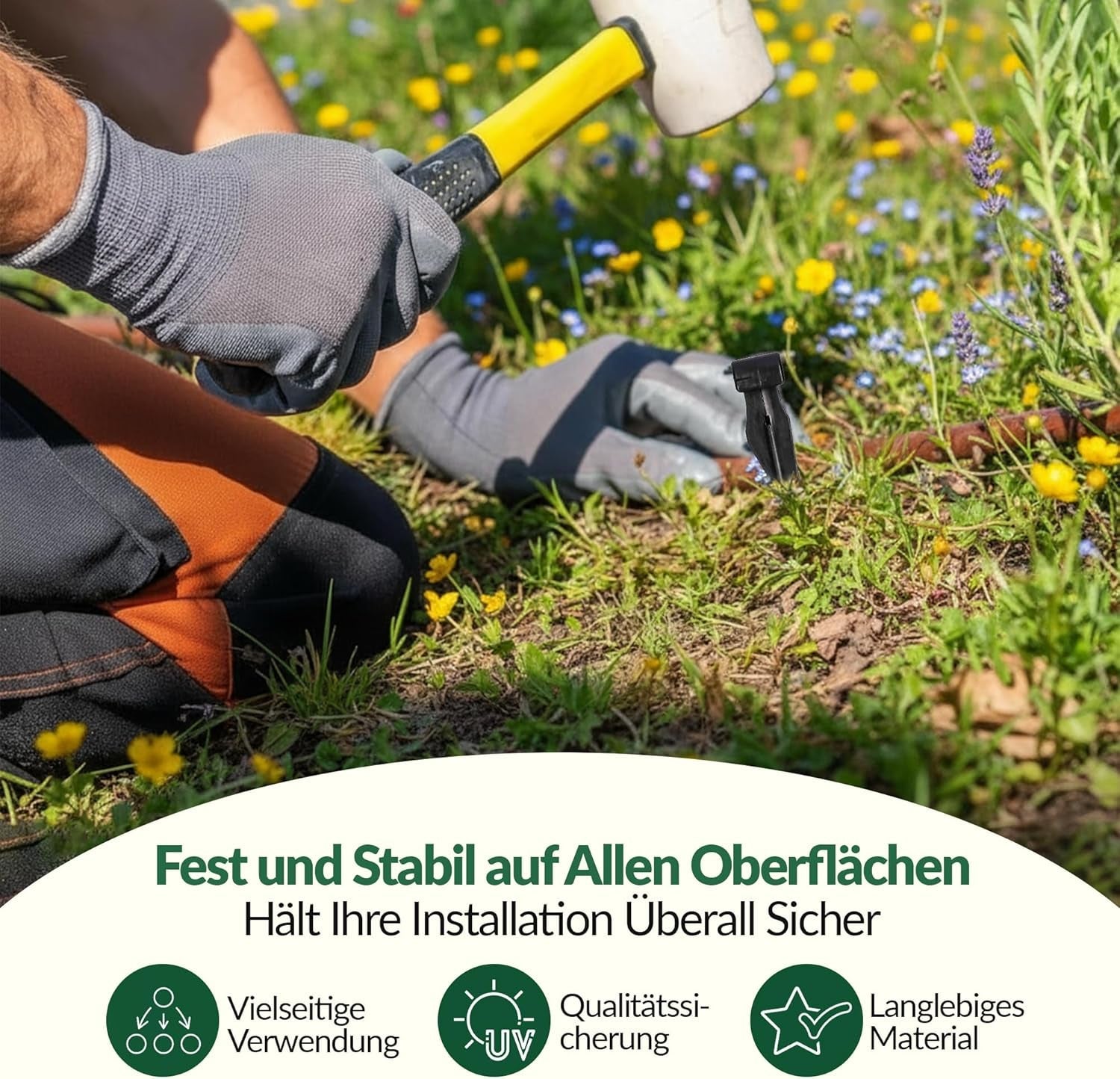 Ancoră de furtun de grădină GARDENIX AquaPIN, 50 de piese, țăruș de pământ, ancoră de fixare pentru furtun de picurare, furtun de irigare, furcă de conectare