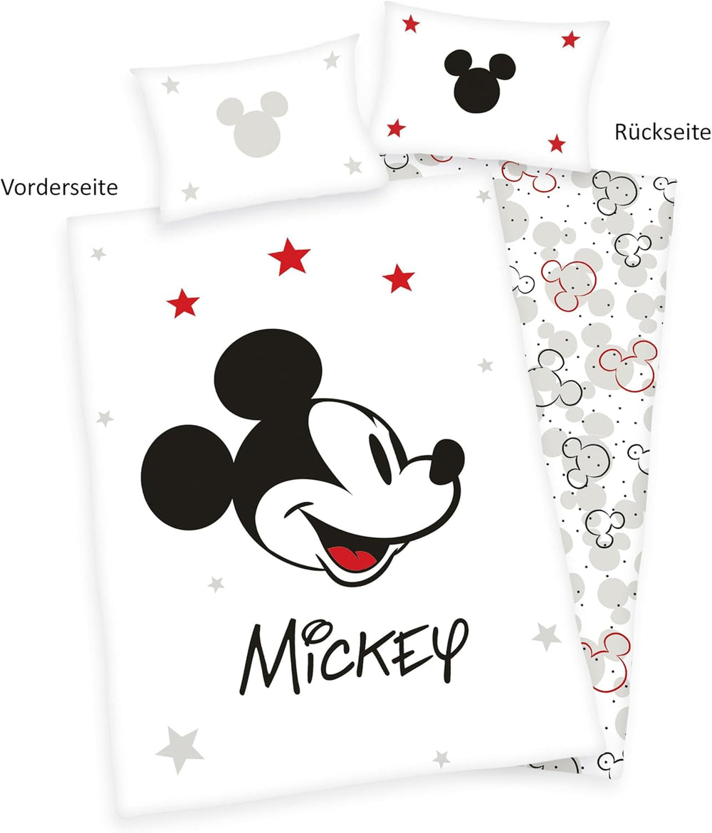Lenjerie de pat Mickey Mouse, reversibila, 100% bumbac Lenjerie de pat - copii Naty Shop