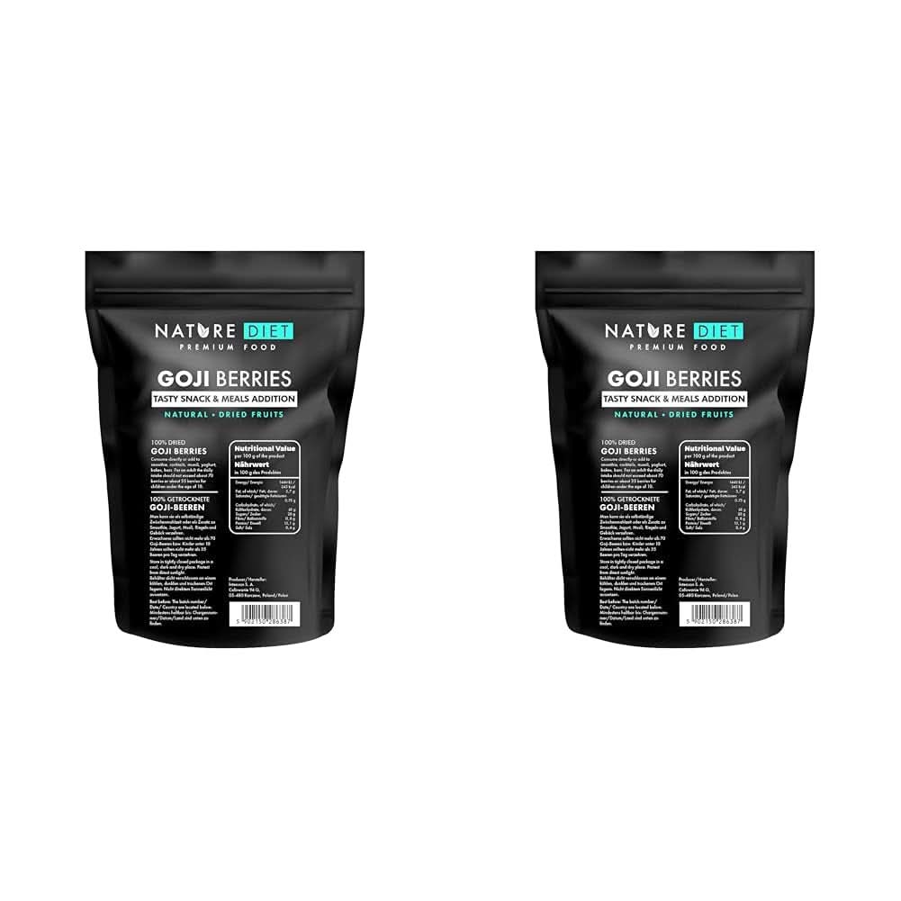 Nature Diet - Goji berries 1000 G | Dried forest fruits Dehydrated products Naty Shop 2 x 1 Kg