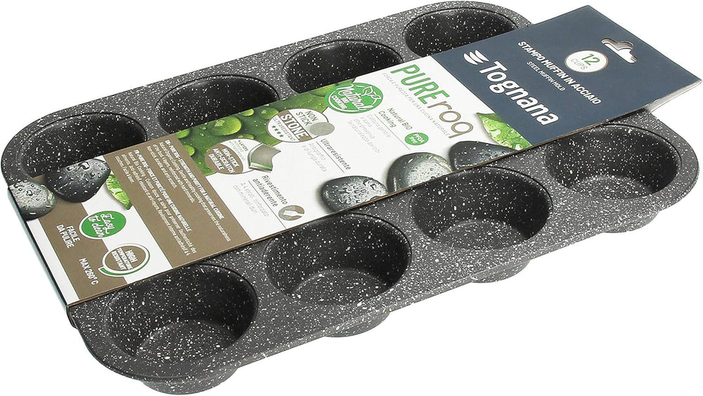Pure Roq Muffinform Für 12 Muffins, Aluminium, Schwarz Molds and baking trays Naty Shop