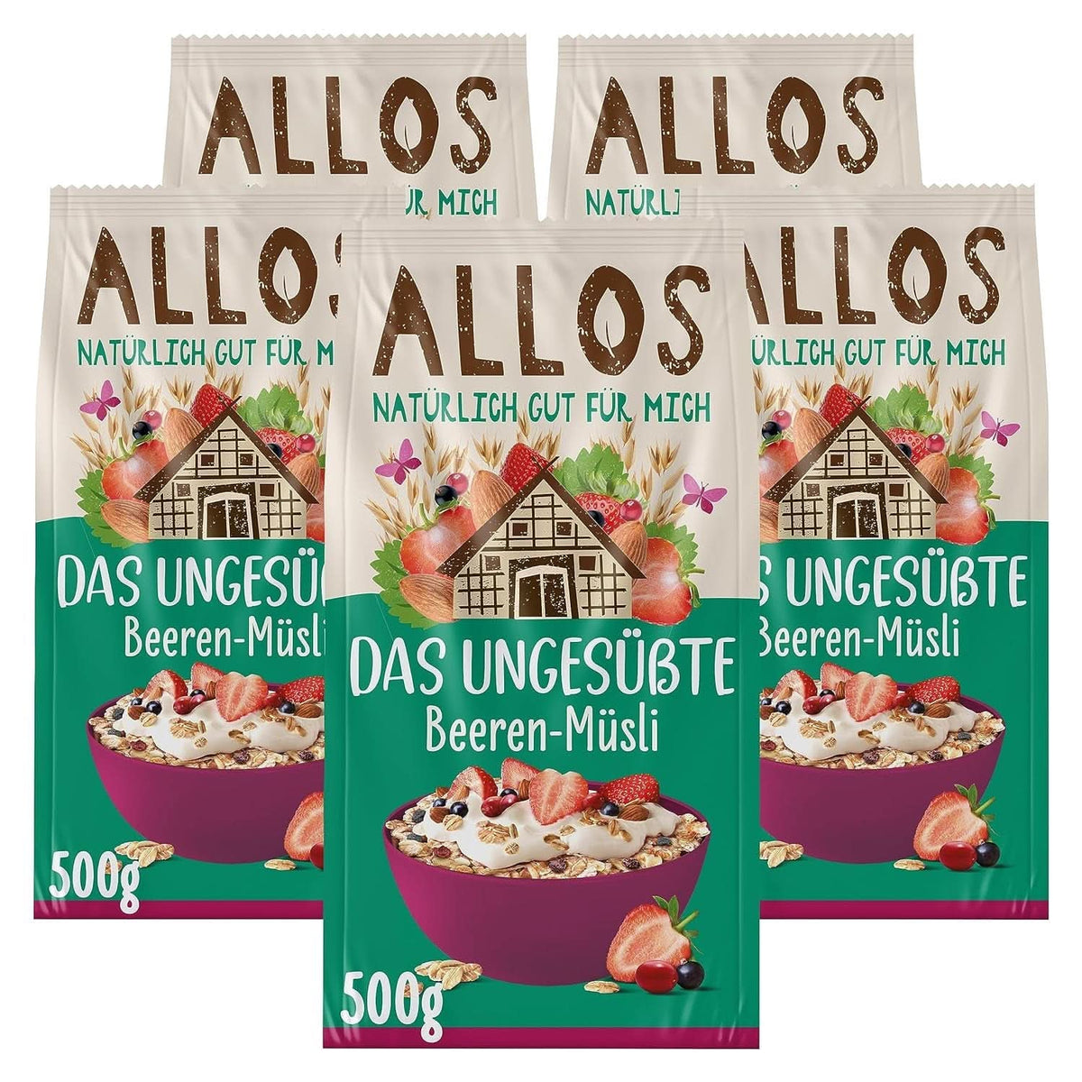 Allos, unsweetened berry muesli, pack 5 x 500 grams Cereals Naty Shop Berries