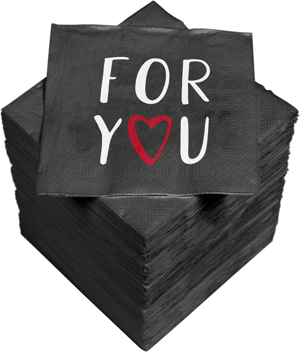 Șervețele de cocktail HEKU 'Schön Dass Du Da Bist', 3 straturi, 25X25Cm, 150 bucăți I Design elegant I Ideal pentru sărbători I Practic ambalate