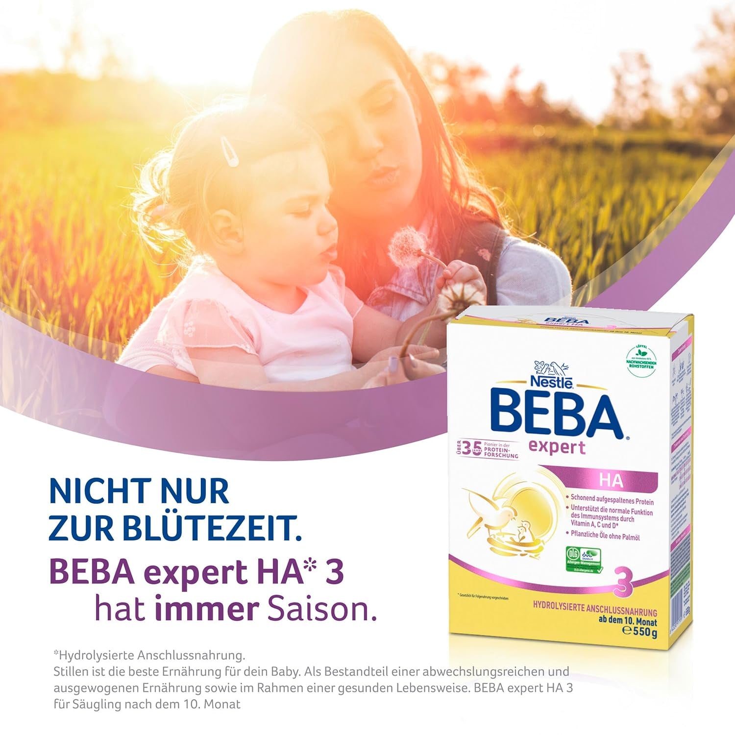 BEBA expert HA 3 Hydrolyzed continuation formula, from 10 months, 1 pack (1 x 550 g)