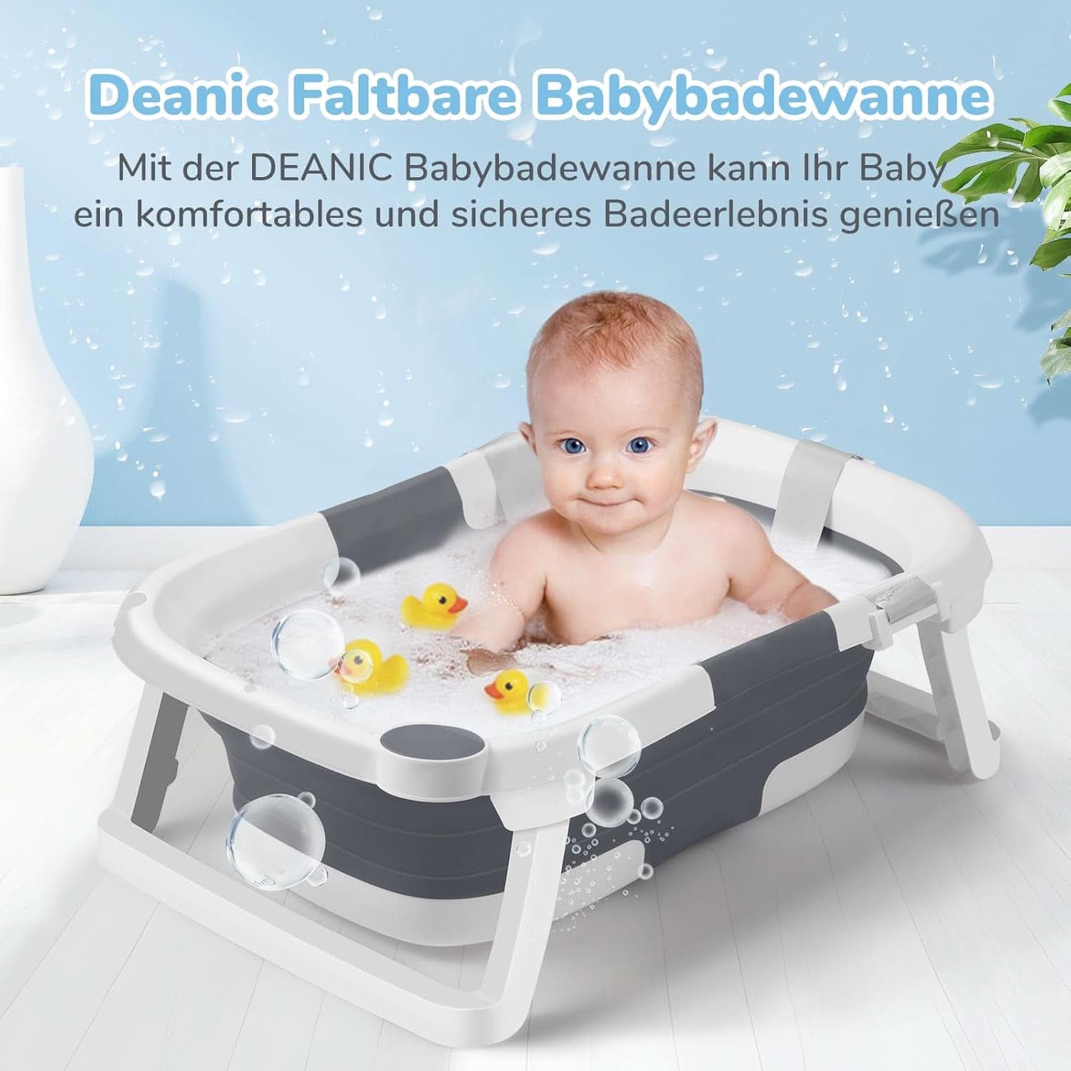 DEANIC portable and foldable bathtub, suitable for 0-6-12 months Mother and Child Naty Shop