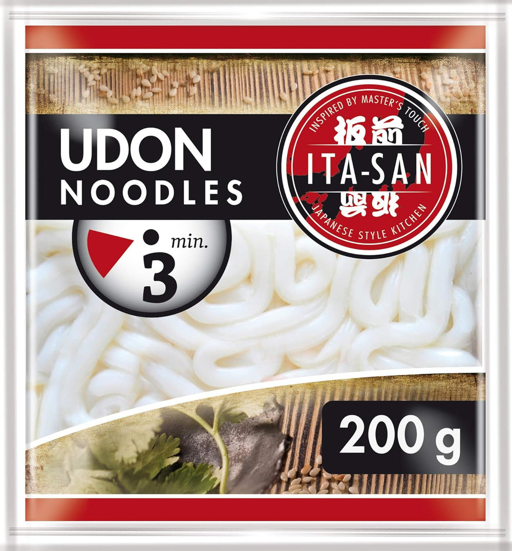 ITA-SAN Udon noodles, cooked, quick and easy to prepare, for udon soup and other Asian dishes, vegetarian, 30 x 200 g