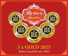 Reber Mozart balls with dark chocolate, pack of 6 with marzipan and nougat, vegan - 1 x 120 g