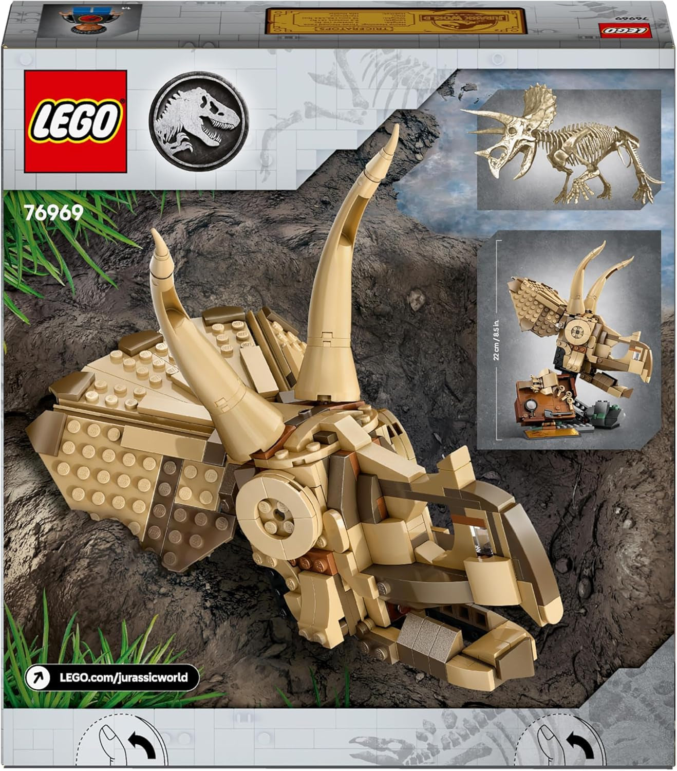 LEGO Jurassic World Dinosaur Fossils: Triceratops Skull Model, dinosaur toy for boys and girls from 9 years old, gift for children and fans Jurassic World 76969 Building sets Besuche den LEGO-Store