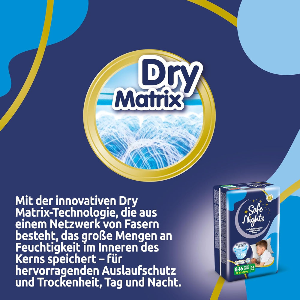 Safe Nights Boy, night pants for ages 8-16 years (30-50 kg), 84 pieces