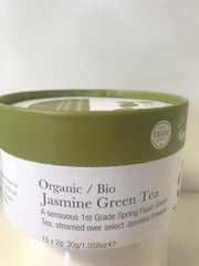Ceai verde cu iasomie organic, 15 pliculețe de ceai din mătase, pachet de 1 (1 x 30 g)