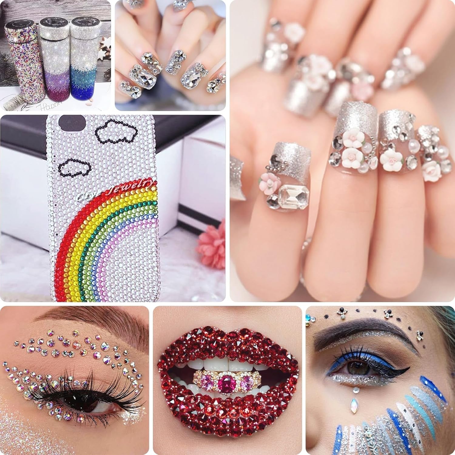5600 Stück Strasssteine Nägel Nail Art,36 Farben Glitzersteine, Dekorationen Nagelsteine Für Nagelkunst, Einschließlich Wachsstift Für Strasssteine Und Strass-Picker