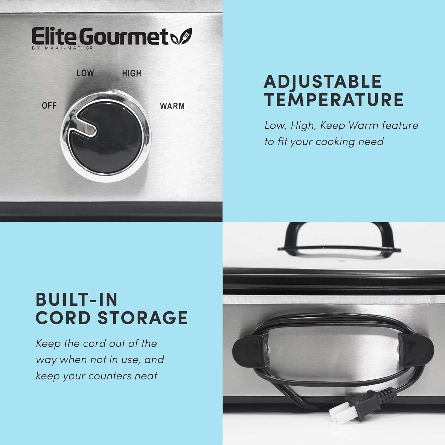 MST-5240SS Slow cooker, 3.3 liters, Stainless steel Slow Cooker Naty Shop