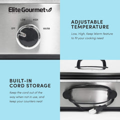 MST-5240SS Slow cooker, 3.3 liters, Stainless steel Slow Cooker Naty Shop