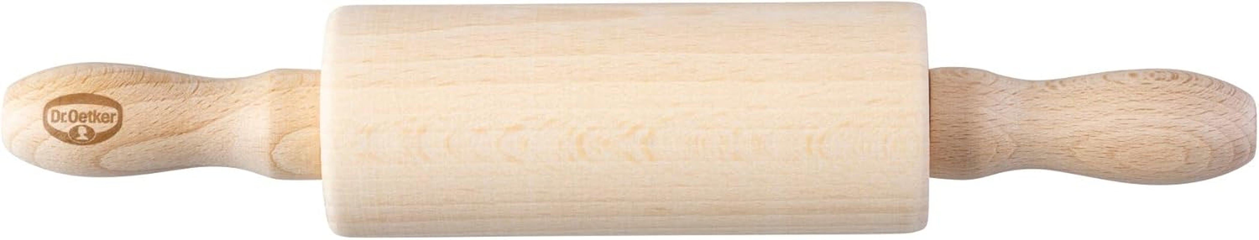 Dr. Oetker Mini-Holzteigrolle für Backbegeisterte – 23 cm, Massive Wood, stable & durable for all Teigarten, easy cleaning