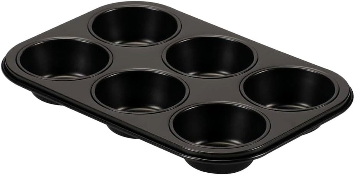 , Form 6 muffins 18.5x27cm, black Molds and baking trays Naty Shop 6 Muffins