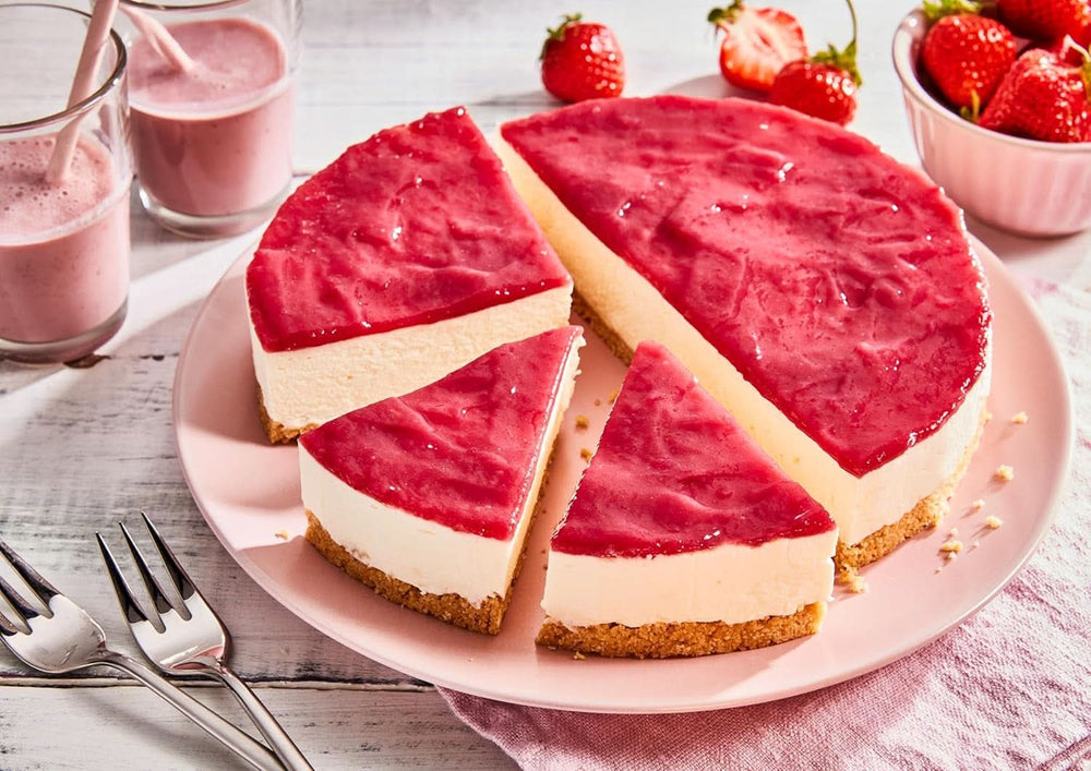 RUF New York Cheesecake Strawberry No Bake, Original American Cheesecake with strawberry sauce, 360 grams Kitchen Naty Shop