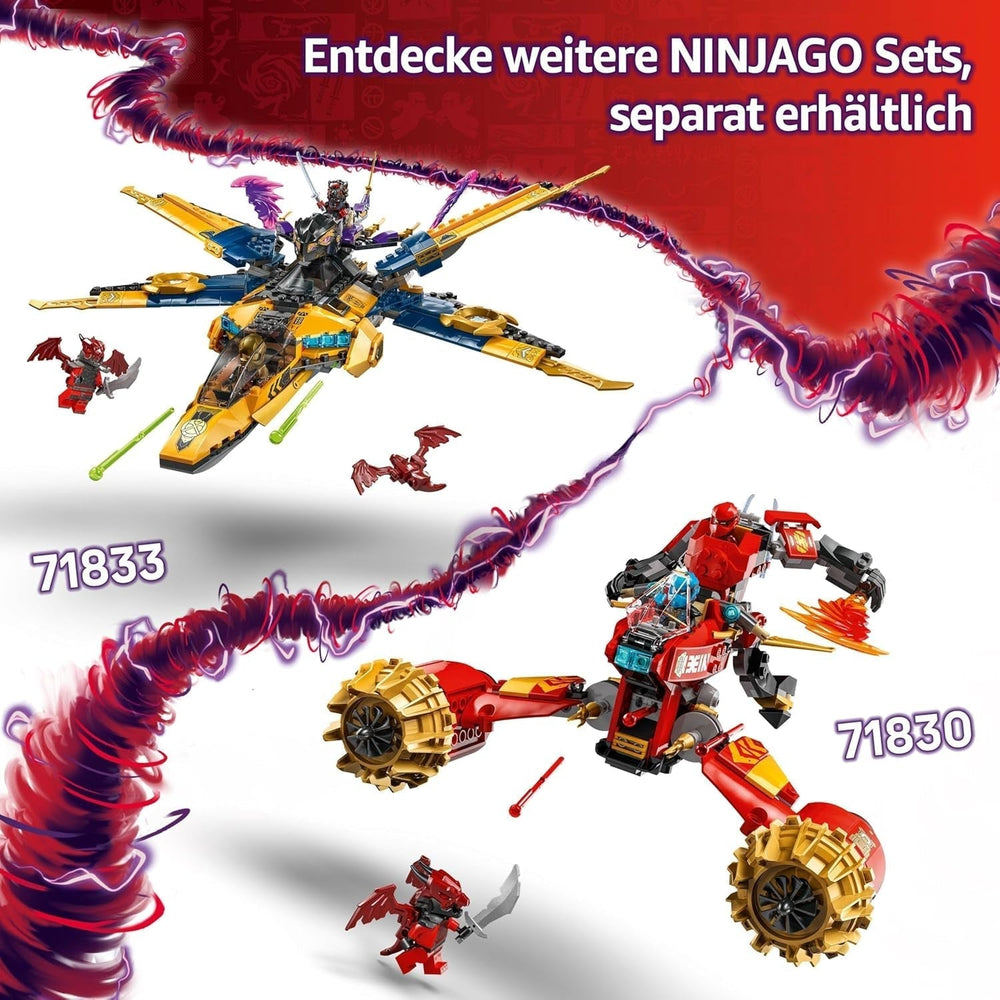 Ras and Arin's LEGO NINJAGO Super Storm Flyer - Toy with drone, shooters, blades and motors - Incl. 3 Ninja Role-Playing Minifigures - Building Set for Boys and Girls from 8 Years 71833 Building Sets Besuche den LEGO-Store
