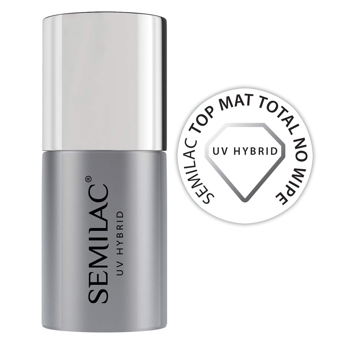 Semilac Top Coat Nail Polish 7ml, Innovative, UV/LED, Hybrid Nail Polish, Glossy Finish, Protects, Transparent