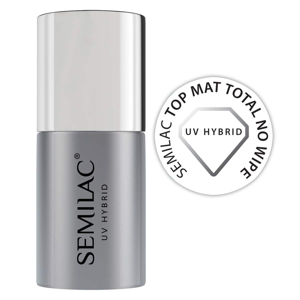 Semilac Top Coat Nail Polish 7ml, Innovative, UV/LED, Hybrid Nail Polish, Glossy Finish, Protects, Transparent