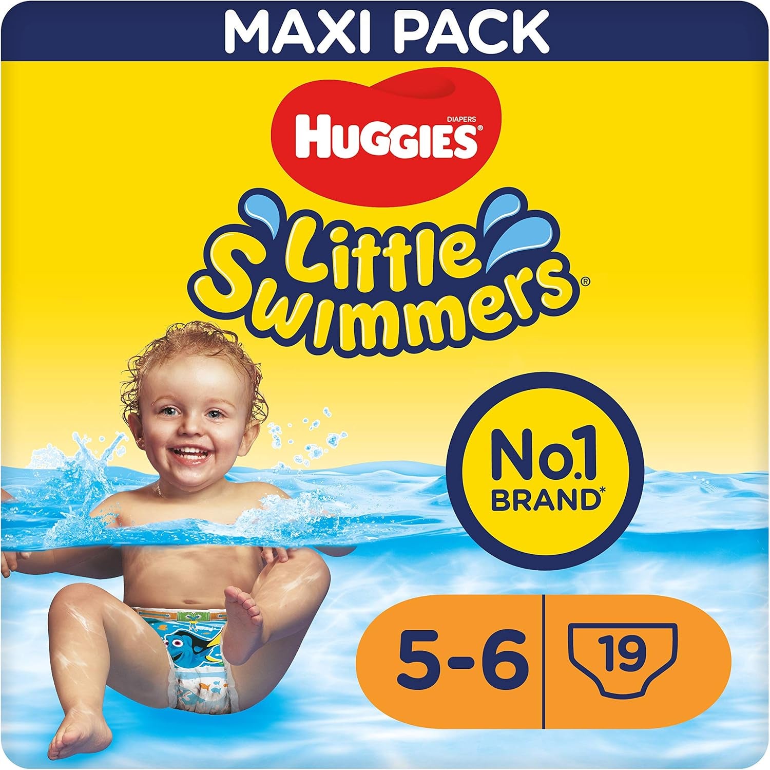 Huggies Little Swimmers size 5/6 swim diapers (12-18 kg), 1 pack of 19 pieces