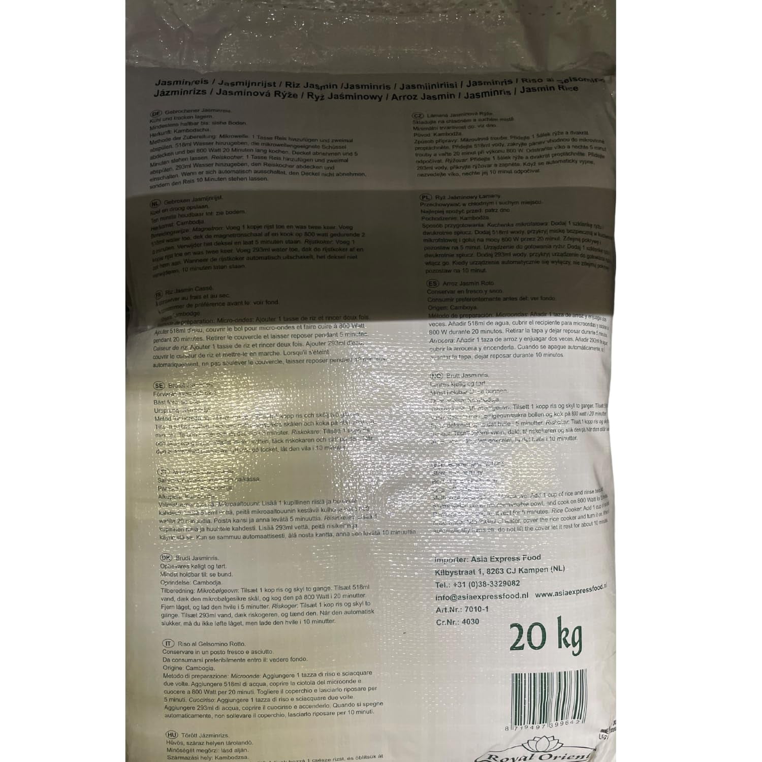 Royal Orient - Jasmine Rice - (1 X 20 KG)