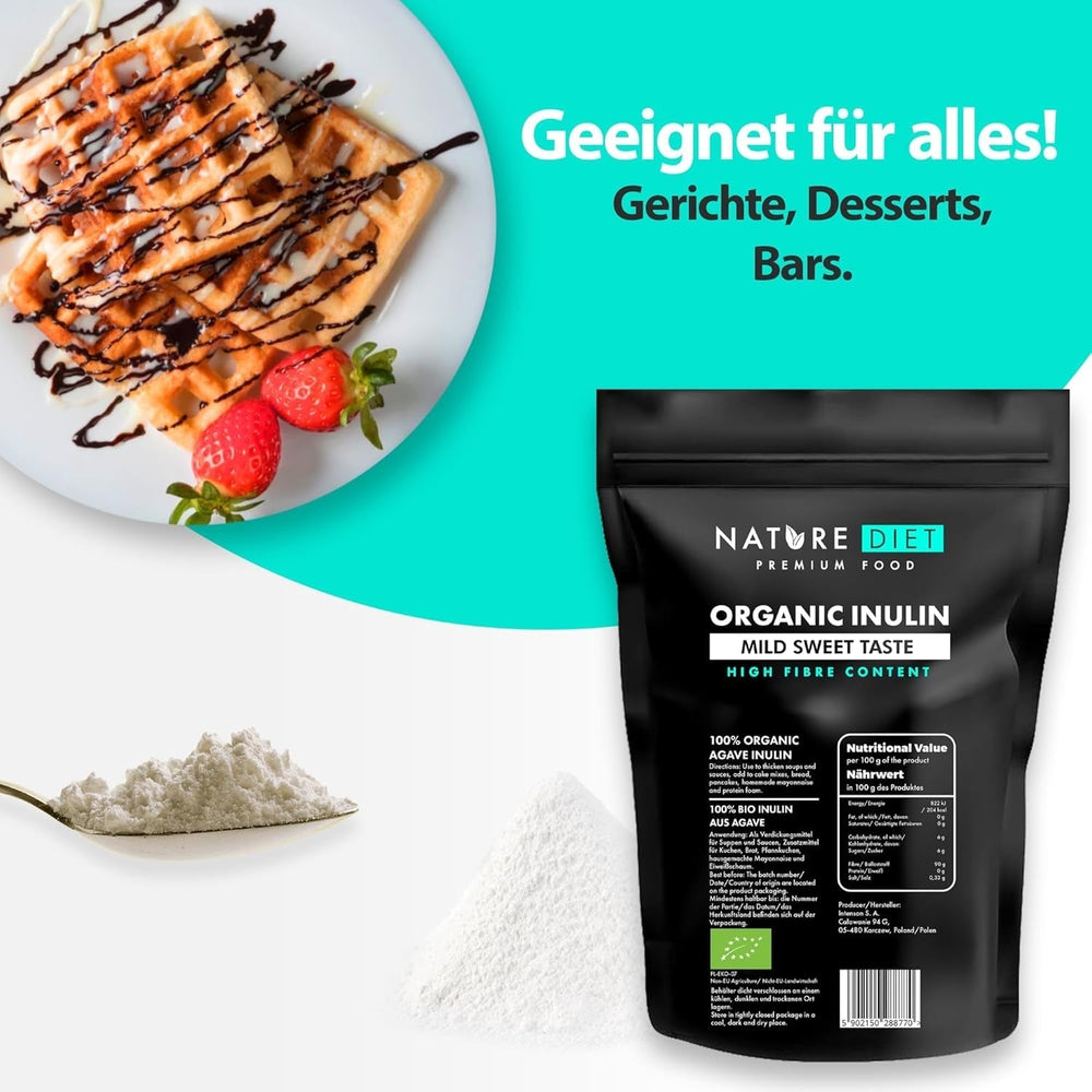 Nature Diet - Bio-Inulin 1 Kg | Aus Agave | Natürliches Präbiotikum Sweeteners Naty Shop