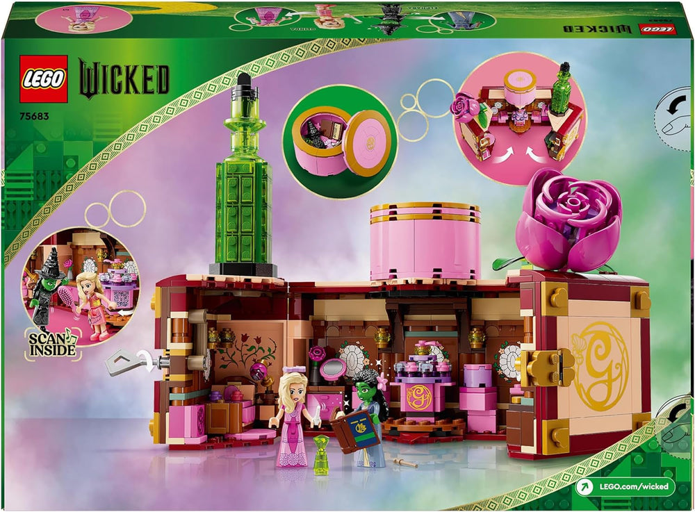 LEGO Wicked Glinda and Elphaba's Bedroom - Dollhouse with 2 mini Witches of Oz dolls, cool accessories including flowers and outfits - Creative toy for girls 8+ and fans - 75683 Building sets Besuche den LEGO-Store