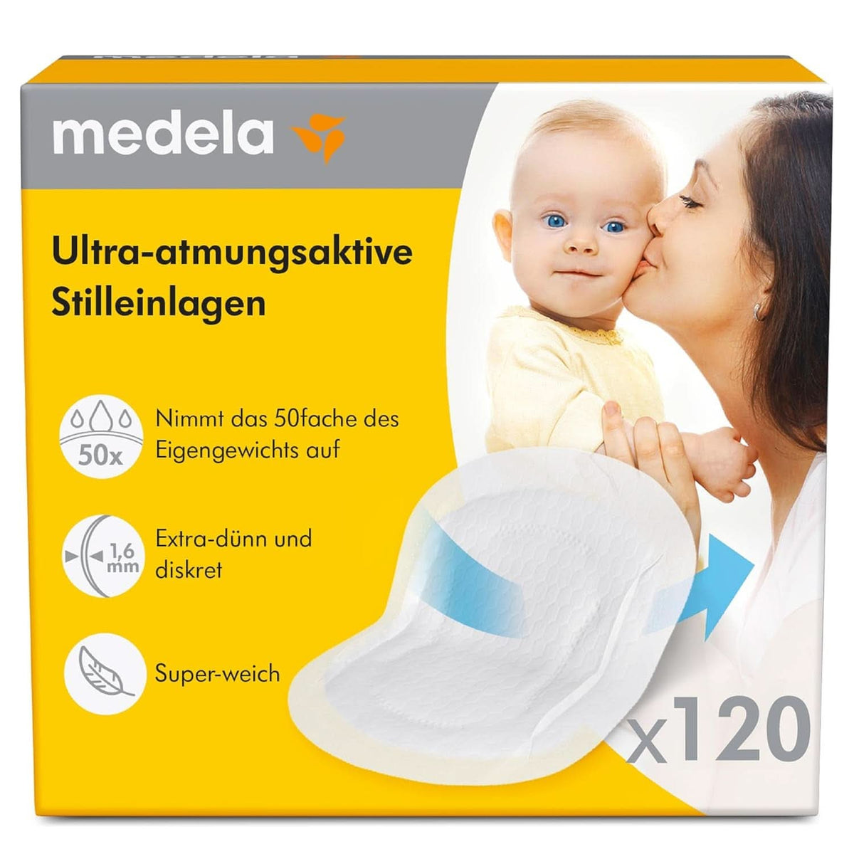 Ultra breathable nursing pads from Medela, 120 pieces Food and Breastfeeding Accessories Bebe Naty Shop