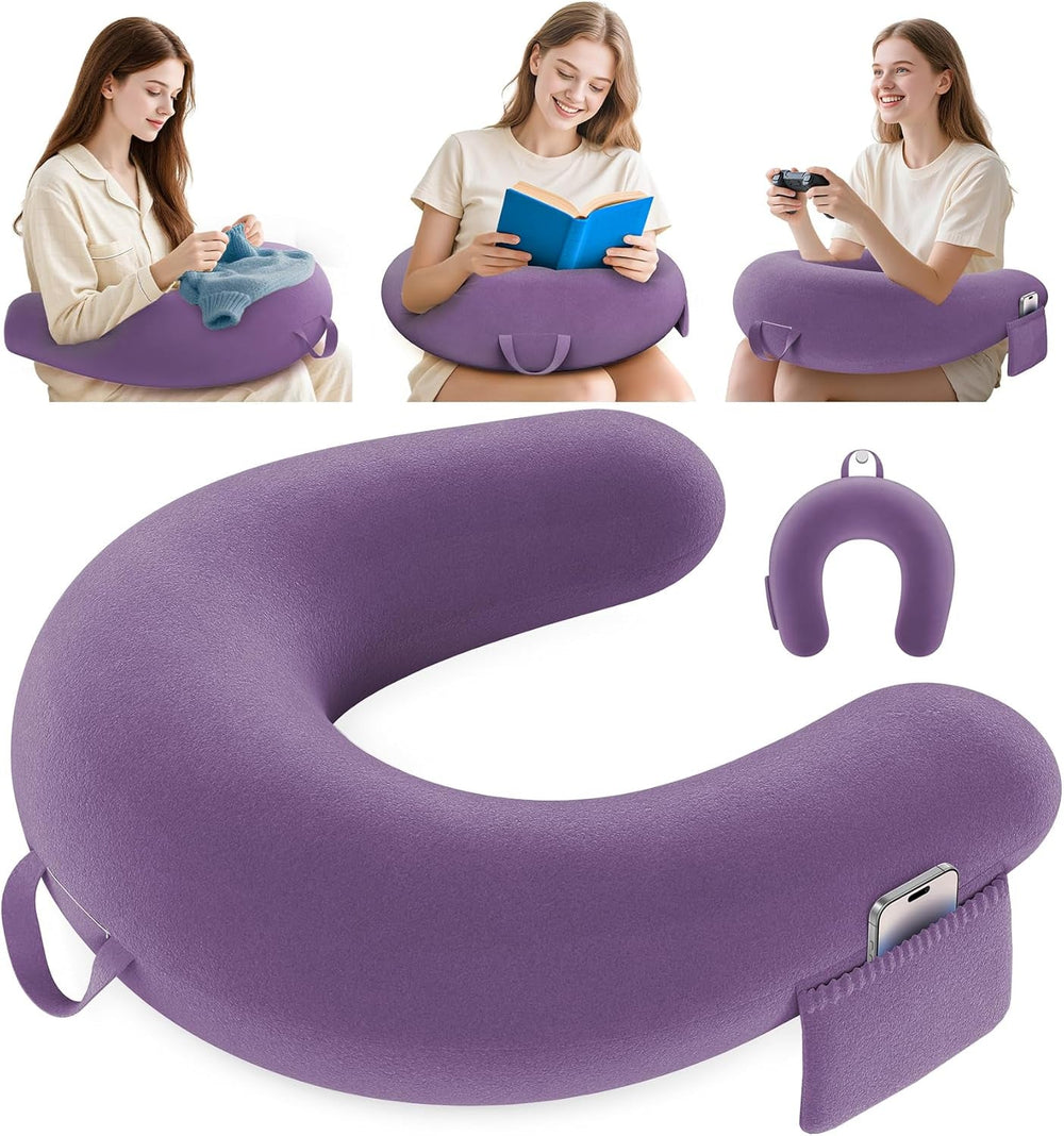 Pernă de gaming și citit, pernă de citit pentru stat pe pat/canapea/podea, pernă de hrănire/croșetat cu pernă de gaming mare și ergonomică, pernă de gamer pentru iPad/laptop - Negru