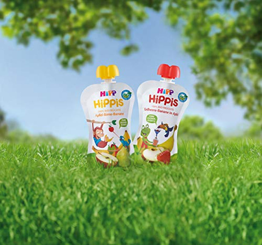 HiPP Organic for Children HiPPiS Strawberry Banana in Apple - Theo Toucan, 100g
