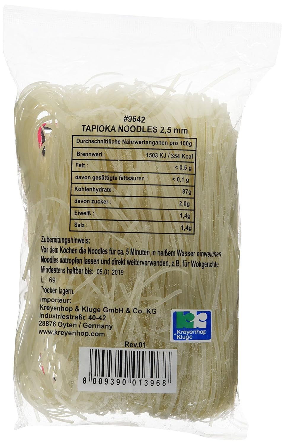 Rice noodles with tapioca 2.5 mm (Huû tieáu nam vang) (1 x 400 g)