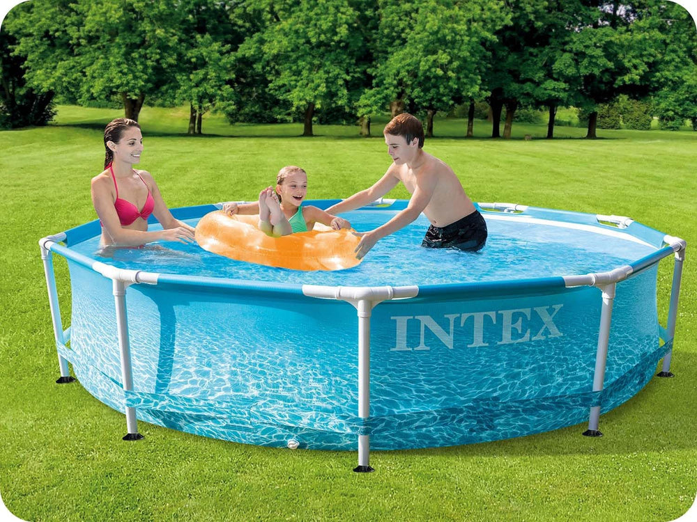Set piscină Intex Beachside cu cadru metalic de 3 m x 76 cm