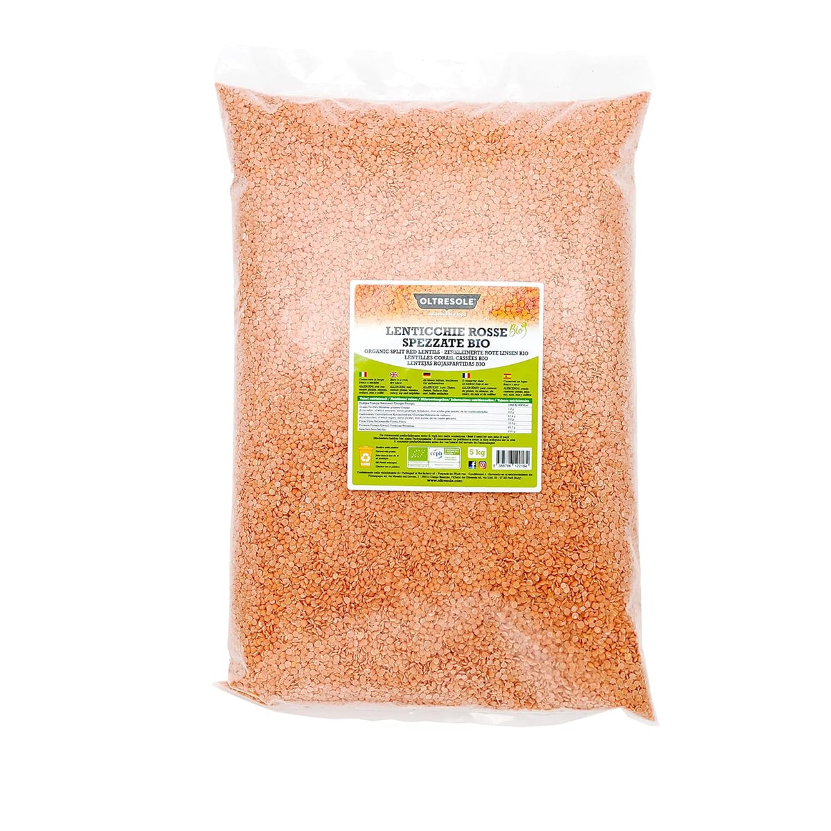 Organic Cracked Red Lentils 5kg Organic Shelled and Cracked Legumes No Soaking Required Source of Protein and Fiber Economy Pack
