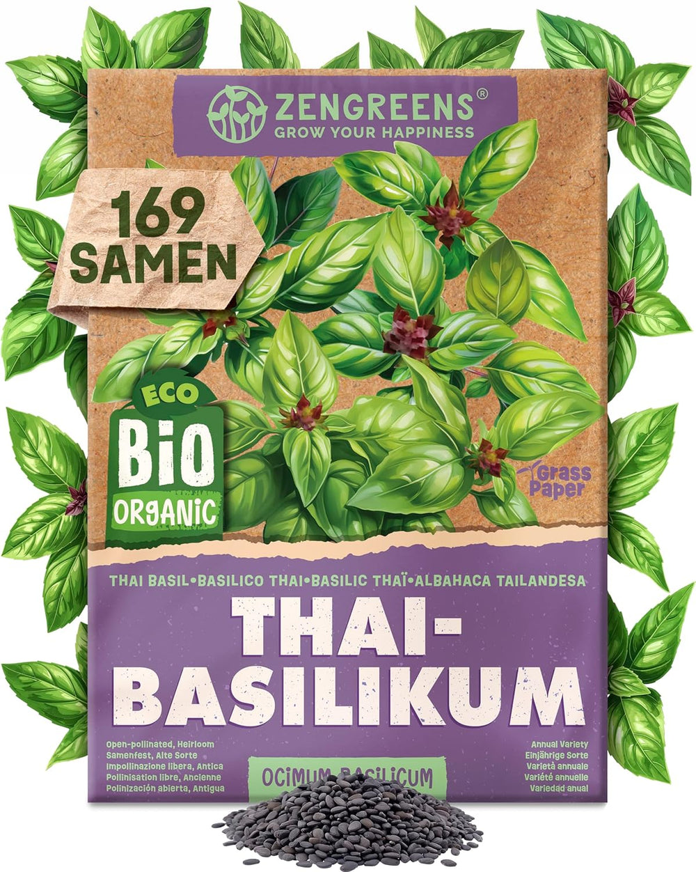 Organic Basil Seeds in a Set of 6 - 6 Basil Seeds for Easy Growing in the Garden, Balcony or Raised Bed - Plant Seeds - Seedlings