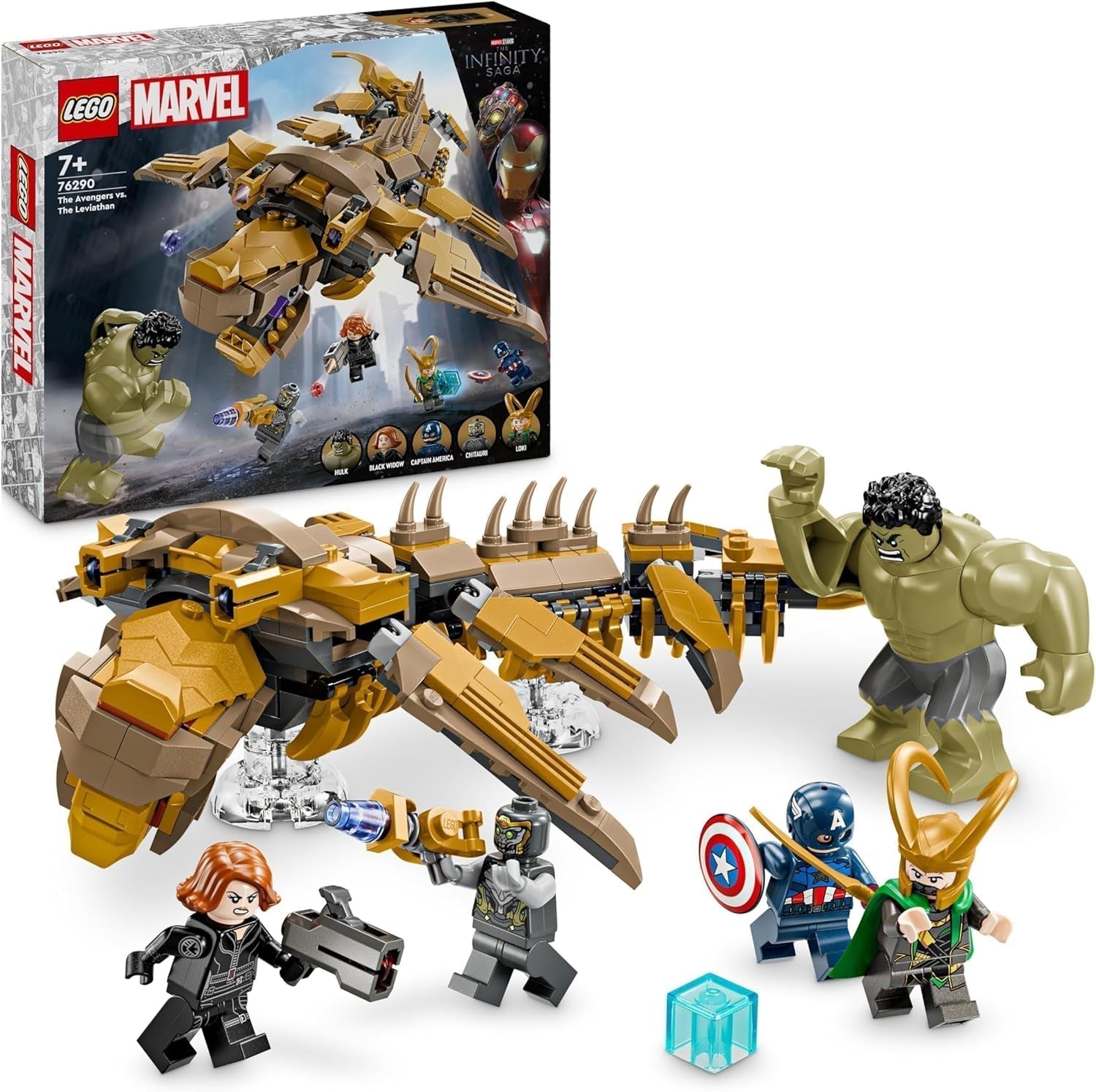 LEGO Marvel Avengers Vs. Leviathan building toy set with Hulk and Captain America, Loki, Black Widow and Chitauri minifigures, Avengers playset for boys and girls 7+ 76290 Building sets Besuche den LEGO-Store Default title