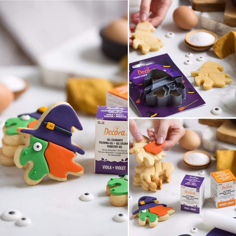 0255093 Formă de biscuiți din plastic Vrăjitoare Befana 8 x 2,2 cm, Gri